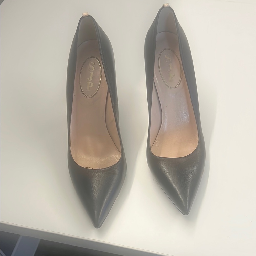 SJP by Sarah Jessica Parker Black Heels Classic Pointed-Toe Pumps